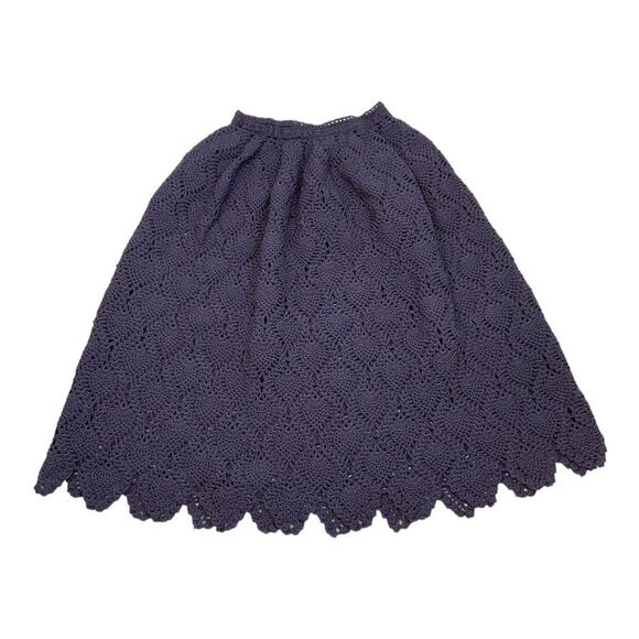 Women’s  Purple Crochet Midi Length A-Line Elastic Waist Skirt Size Large - Picture 9 of 15